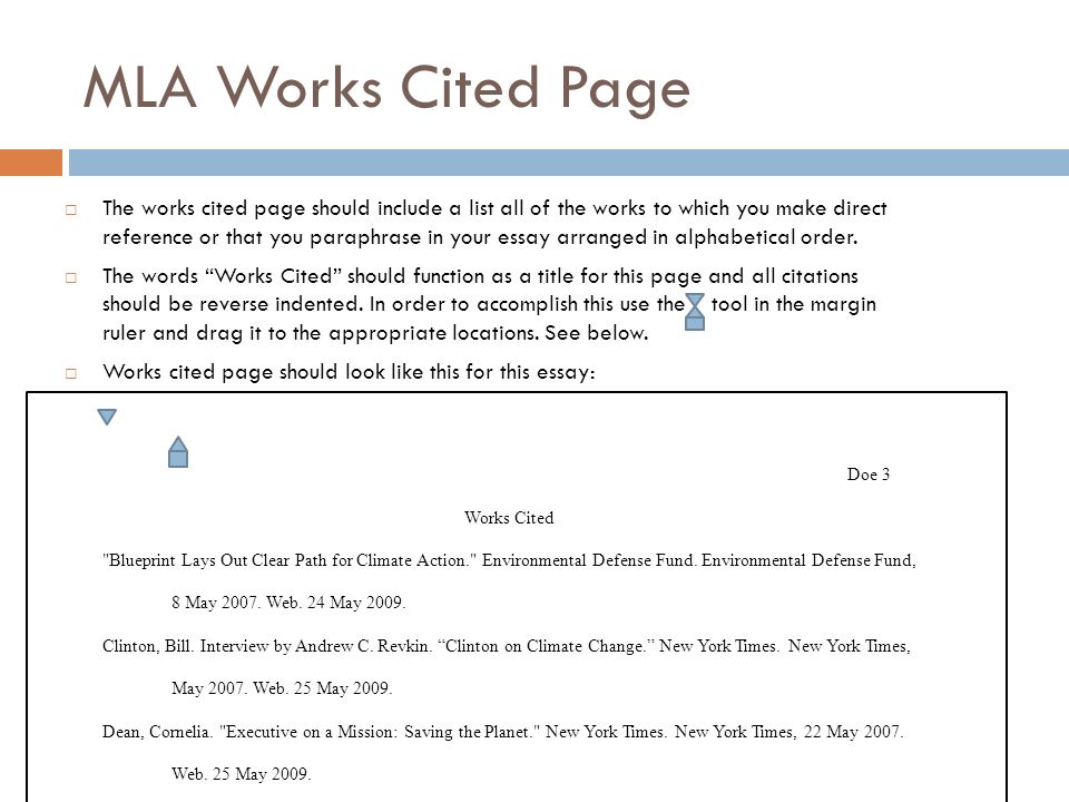 MLA Format Works Cited